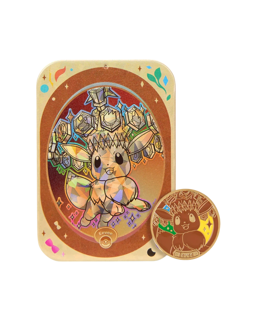 Terastal Gathering Status Coin Tin Box - Eevee Ultra Rare Tin.webp
