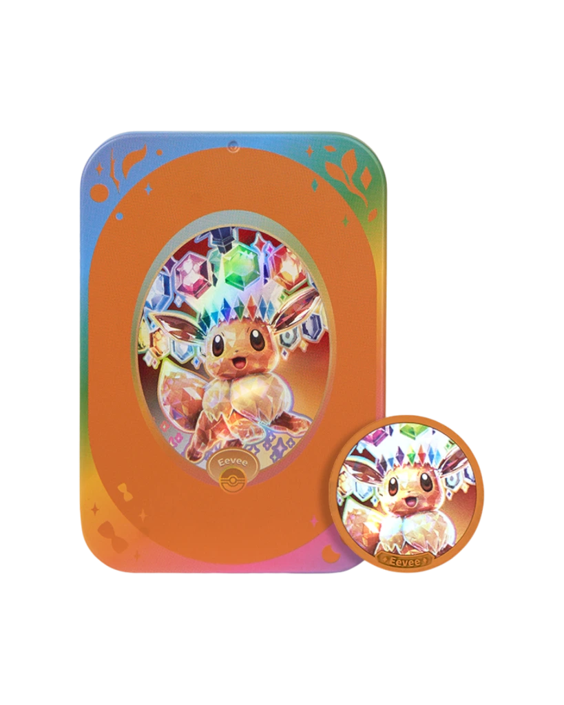Terastal Gathering Status Coin Tin Box - Evee Common Tin.webp