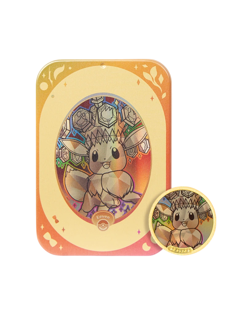 Terastal Gathering Status Coin Tin Box - Eevee Rare Tin.webp