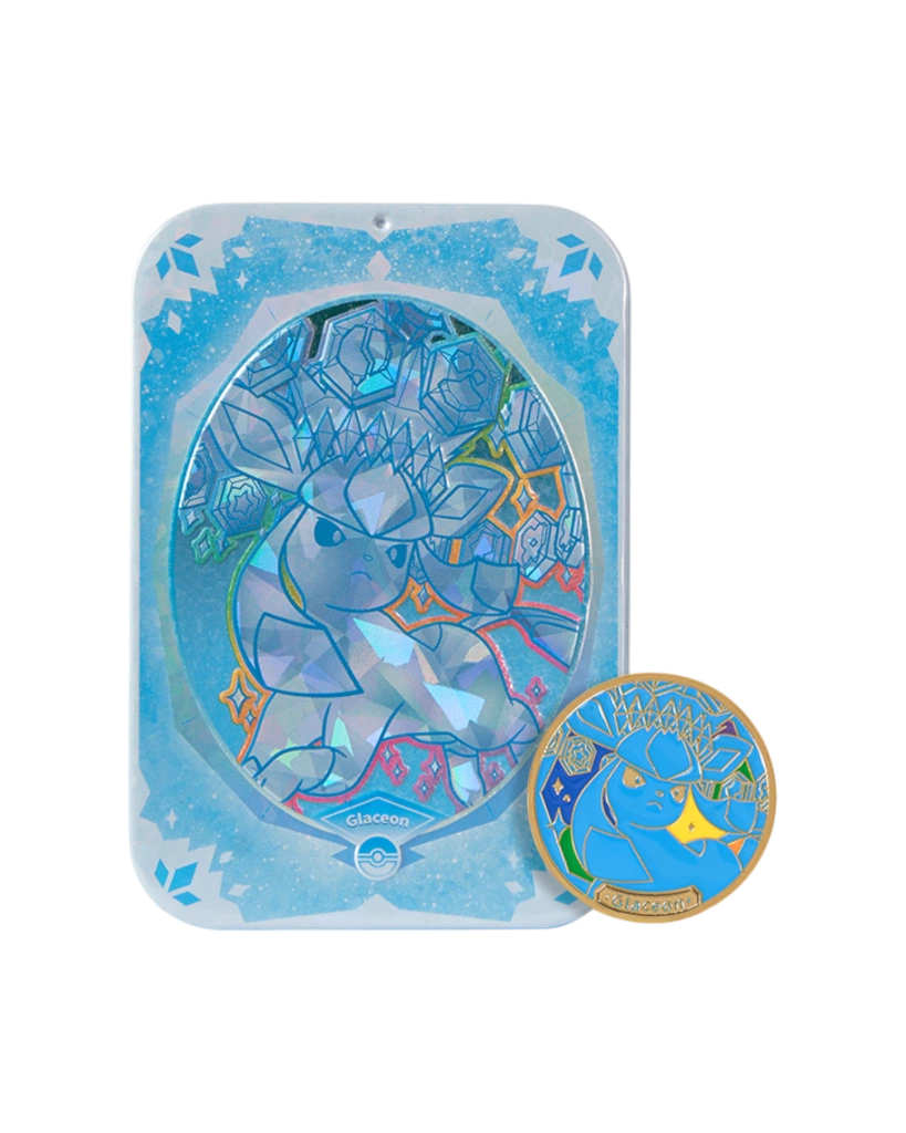 Terastal Gathering Status Coin Tin Box - Glaceon Ultra Rare Tin.webp