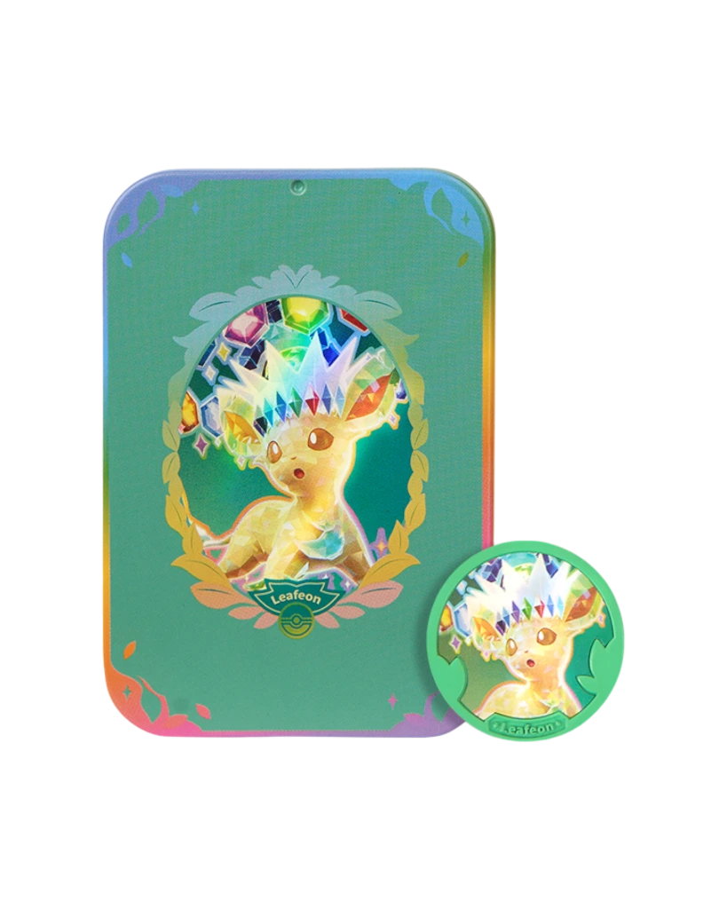 Terastal Gathering Status Coin Tin Box - Leafeon Common Tin.webp