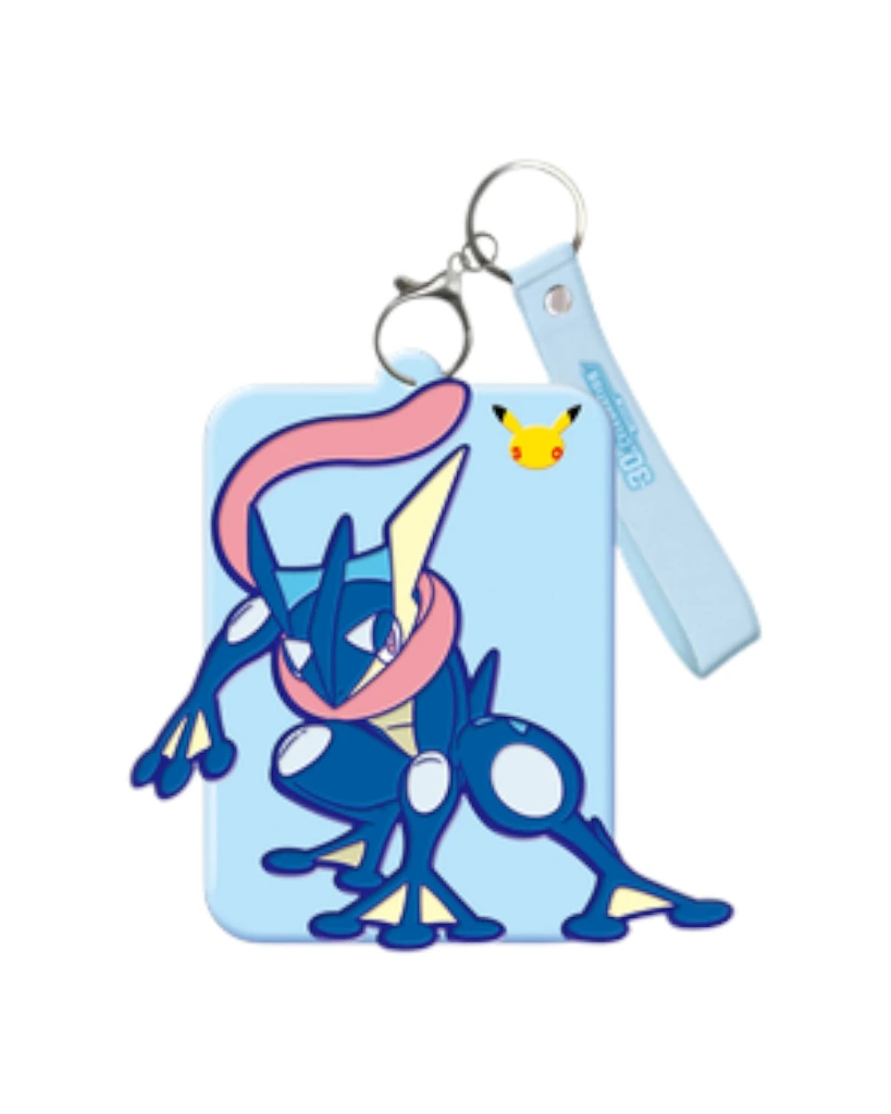 Greninja Themed Card Display Case with Keychain Clip and Wrist Strap.webp
