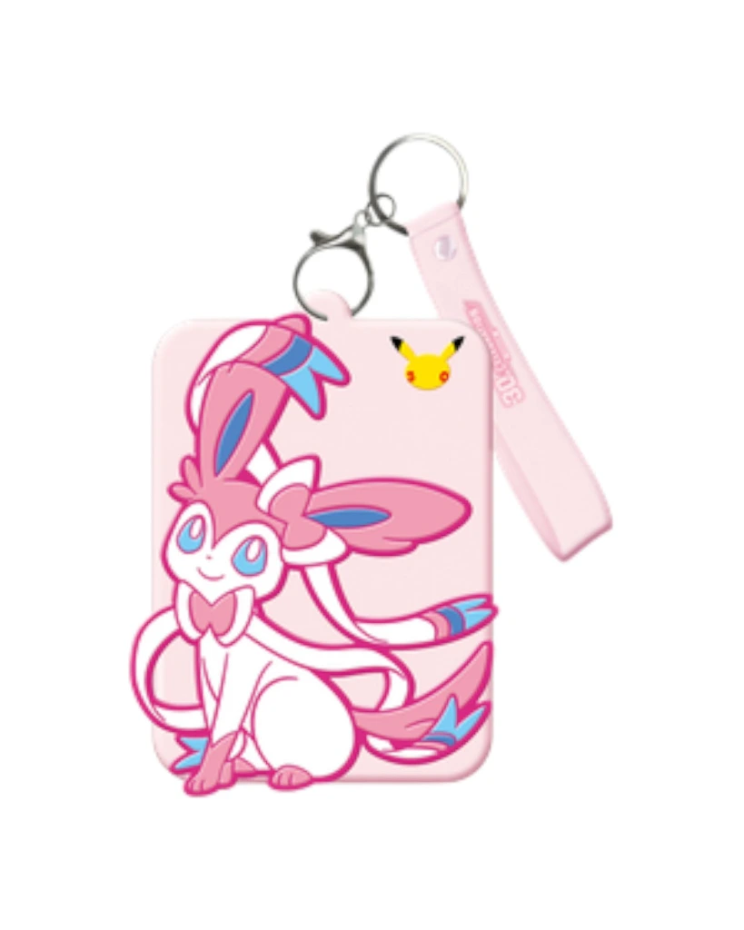 1 Sylveon Themed Card Display Case with Keychain Clip and Wrist Strap.webp